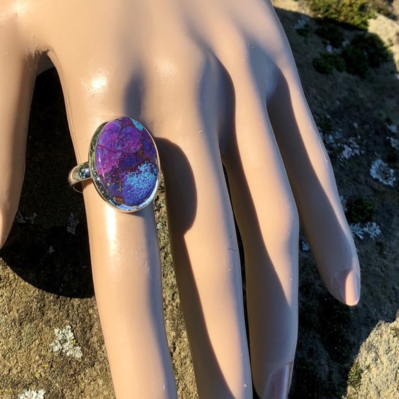 Purple Copper Turquoise Ring - Picture 3 of 8